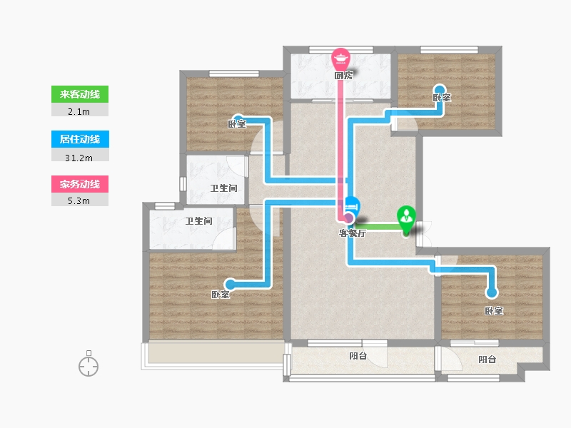 山东省-滨州市-京博·御亭苑-114.00-户型库-动静线