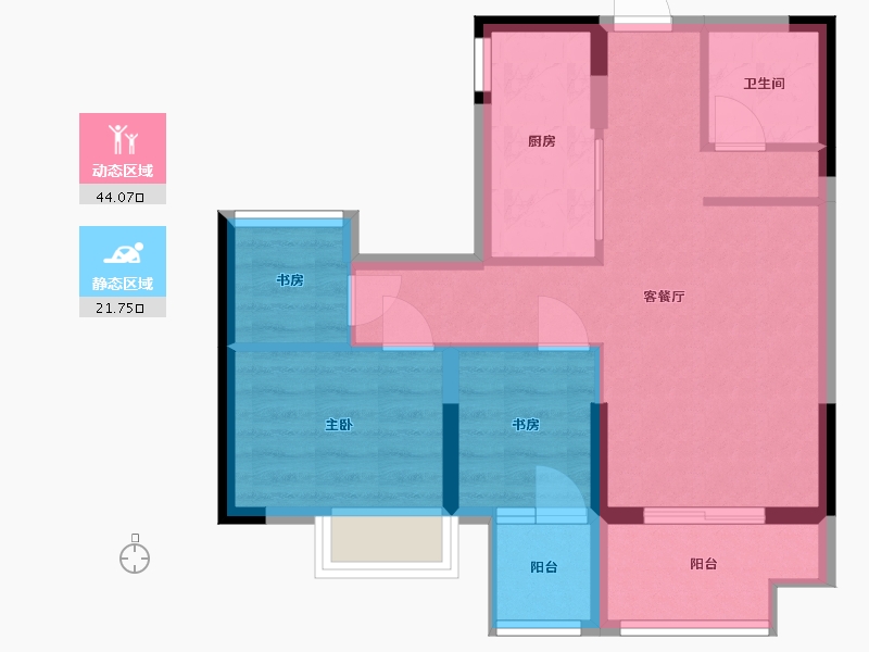 福建省-福州市-世茂福晟钱隆双玺-58.00-户型库-动静分区