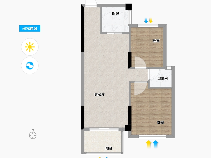 福建省-漳州市-多吉月港官邸-62.00-户型库-采光通风