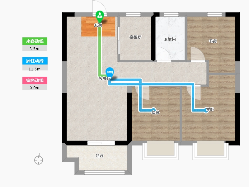 江西省-南昌市-鸿海水岸之城润园-70.00-户型库-动静线