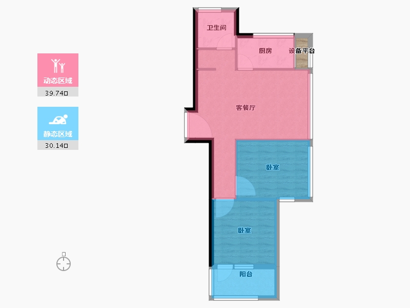 浙江省-舟山市-绿城·风华园-64.00-户型库-动静分区