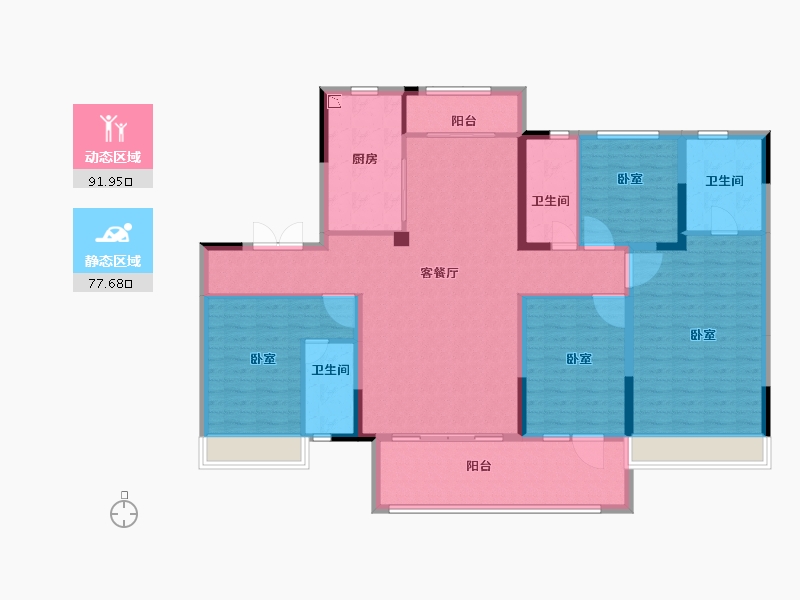 山东省-滨州市-碧桂园恒信·凤栖醴唐-154.00-户型库-动静分区