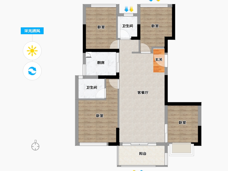 福建省-漳州市-角美宝嘉誉峰-83.22-户型库-采光通风