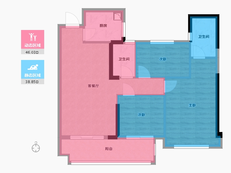 福建省-福州市-永泰外滩1号-76.00-户型库-动静分区