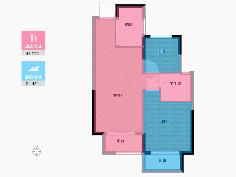 浙江省-湖州市-阳光城望湖苑-60.01-户型库-动静分区