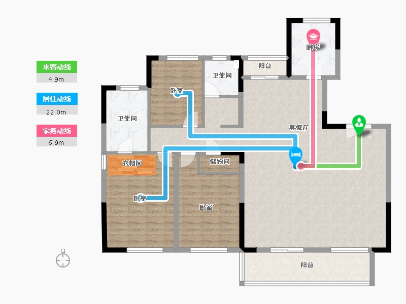 河南省-郑州市-融创华夏观澜壹号-142.89-户型库-动静线