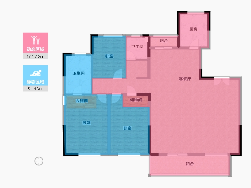 河南省-郑州市-融创华夏观澜壹号-142.89-户型库-动静分区