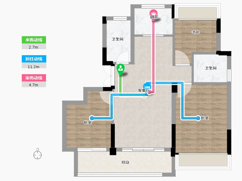 浙江省-衢州市-贝林·金誉府-77.00-户型库-动静线