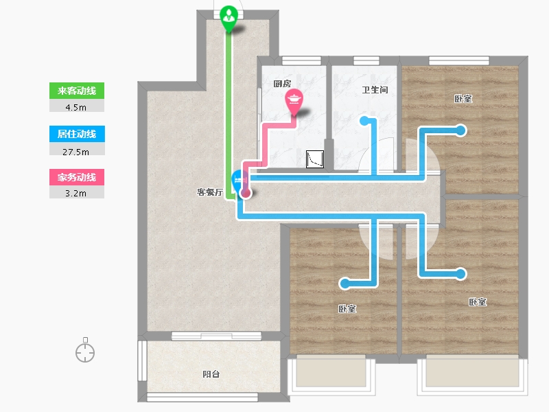 安徽省-合肥市-新滨湖孔雀城-74.00-户型库-动静线