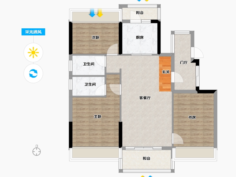 安徽省-滁州市-碧桂园十里春风-92.01-户型库-采光通风