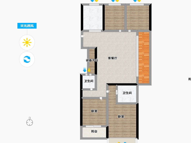 浙江省-温州市-首开中庚香開萬里-104.00-户型库-采光通风