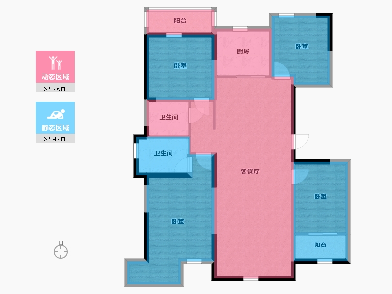 宁夏回族自治区-银川市-巨力·公园华府-111.55-户型库-动静分区