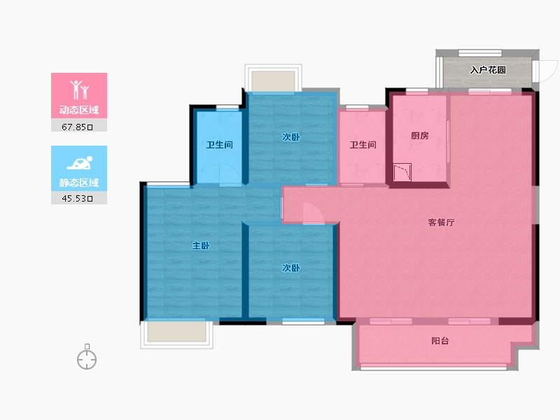 江西省-赣州市-天空之城-105.59-户型库-动静分区