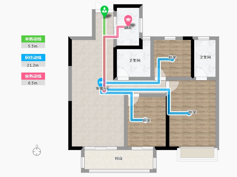 浙江省-嘉兴市-海盐吾悦广场-94.00-户型库-动静线