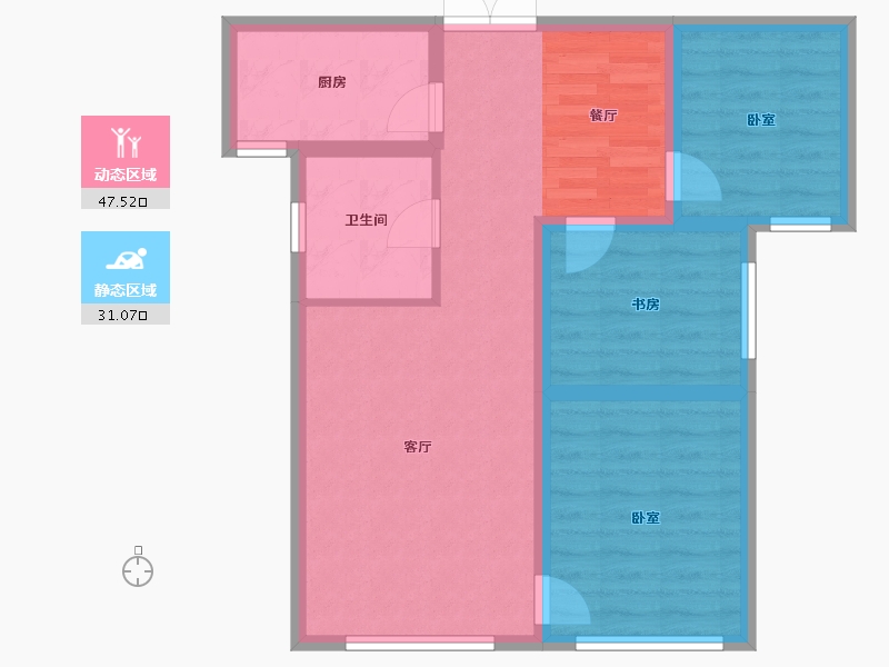 新疆维吾尔自治区-乌鲁木齐市-绿谷春天2期-69.87-户型库-动静分区