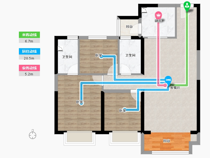 新疆维吾尔自治区-乌鲁木齐市-乌鲁木齐碧桂园-84.60-户型库-动静线