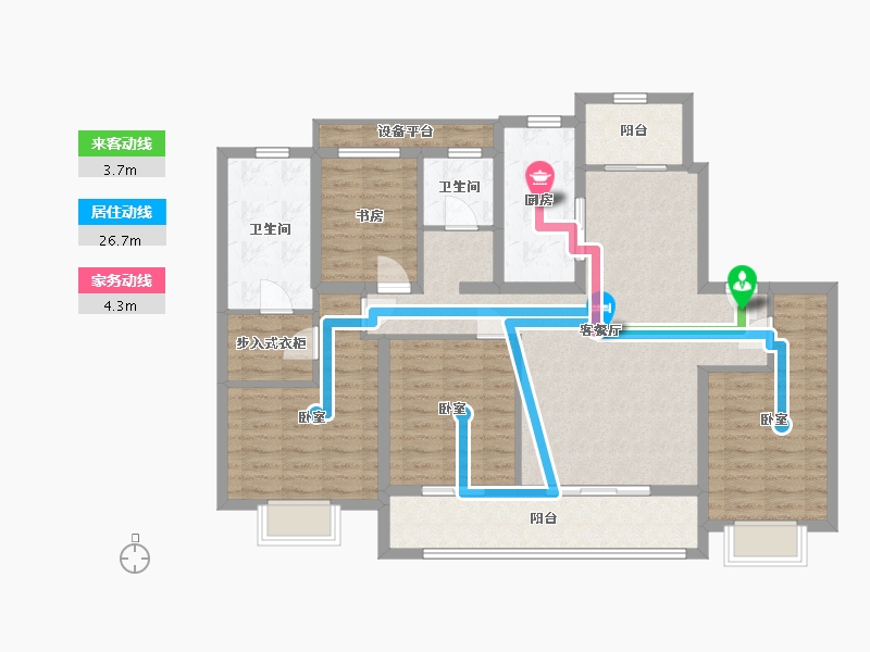 浙江省-嘉兴市-璞悦湖畔-114.01-户型库-动静线