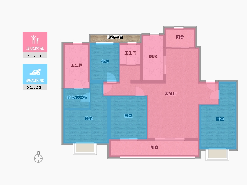 浙江省-嘉兴市-璞悦湖畔-114.01-户型库-动静分区