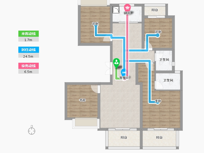 安徽省-宣城市-西湖壹号-104.62-户型库-动静线