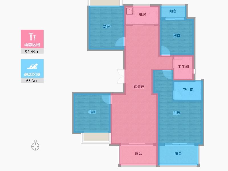 安徽省-宣城市-西湖壹号-104.62-户型库-动静分区