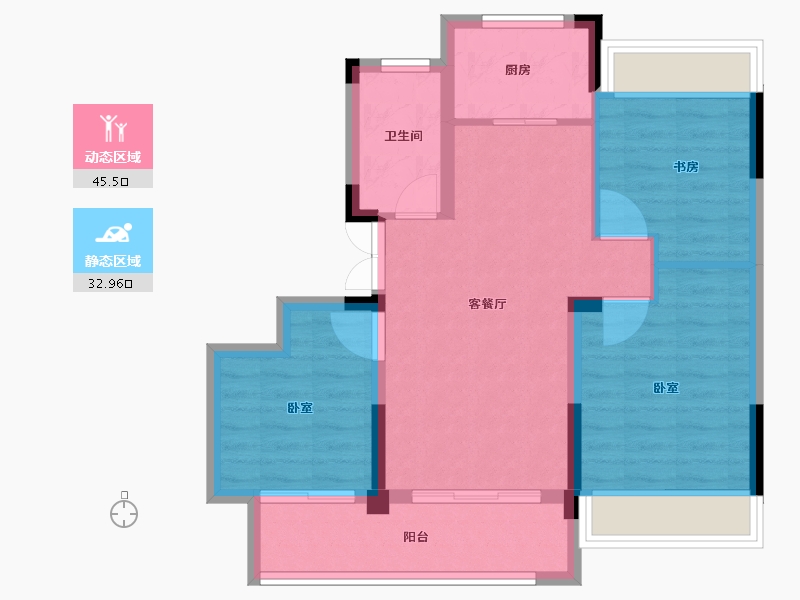 浙江省-衢州市-贝林·金誉府-70.00-户型库-动静分区