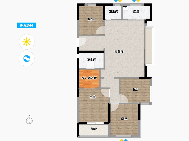 福建省-泉州市-融创晋江印-107.01-户型库-采光通风