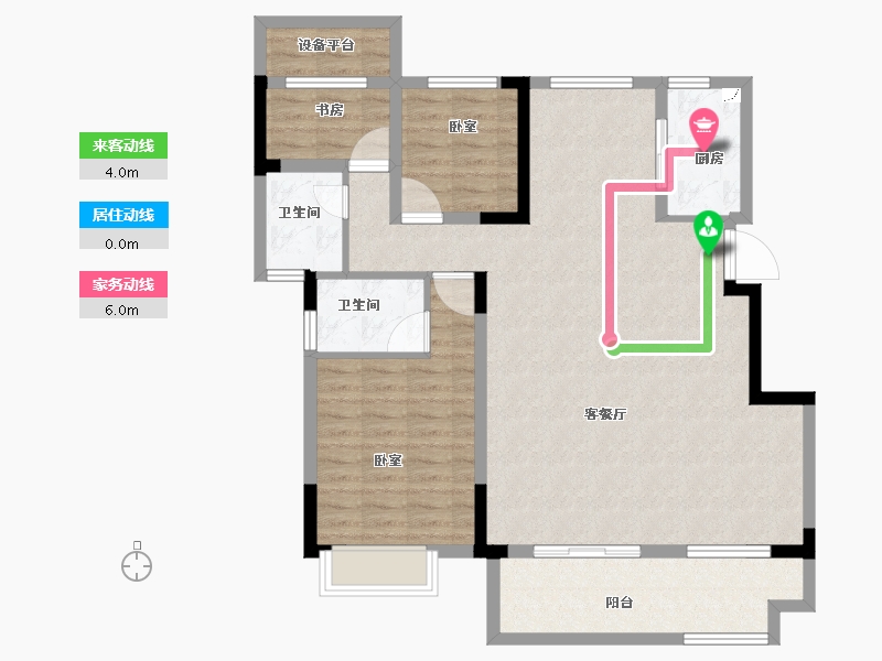 安徽省-合肥市-信达万振东方樾府-105.00-户型库-动静线