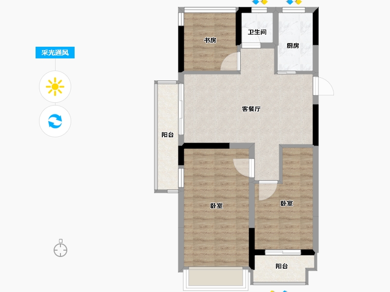 浙江省-嘉兴市-悦澜湾-69.00-户型库-采光通风