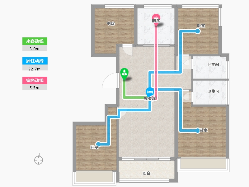 浙江省-温州市-中梁柏悦湾-102.00-户型库-动静线