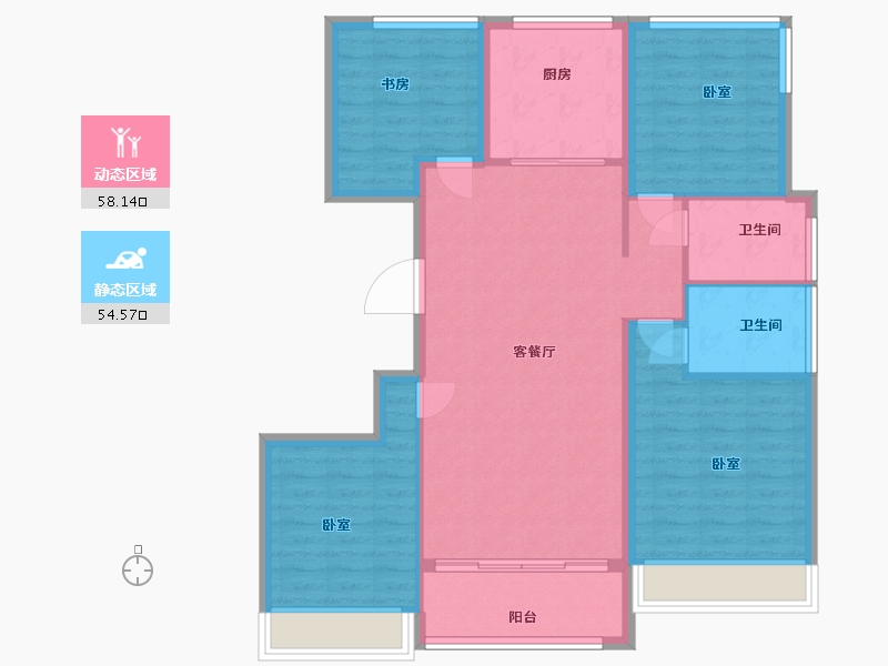 浙江省-温州市-中梁柏悦湾-102.00-户型库-动静分区