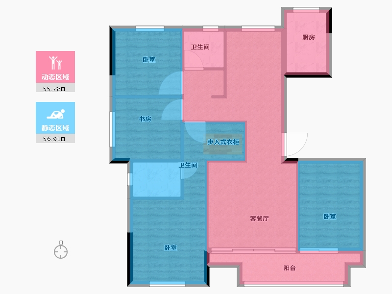 浙江省-湖州市-汎港润合-102.00-户型库-动静分区