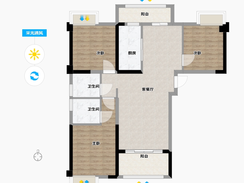 福建省-龙岩市-交发龙岩风景-95.00-户型库-采光通风