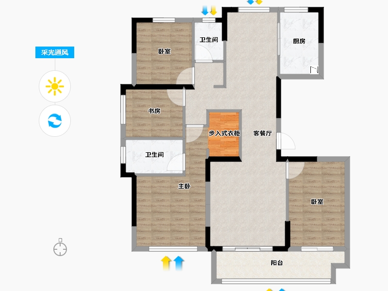 福建省-泉州市-融创晋江印-111.88-户型库-采光通风