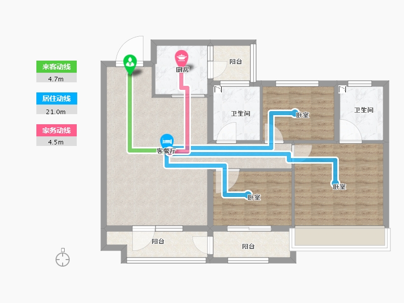 山东省-滨州市-京博·御亭苑-85.00-户型库-动静线