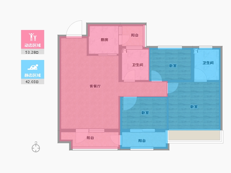 山东省-滨州市-京博·御亭苑-85.00-户型库-动静分区