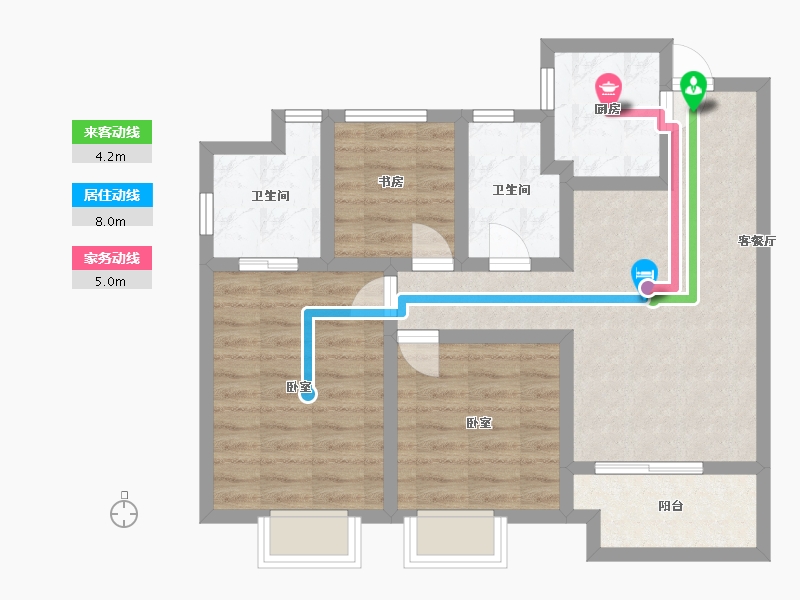 浙江省-温州市-瓯江国际新城-72.00-户型库-动静线