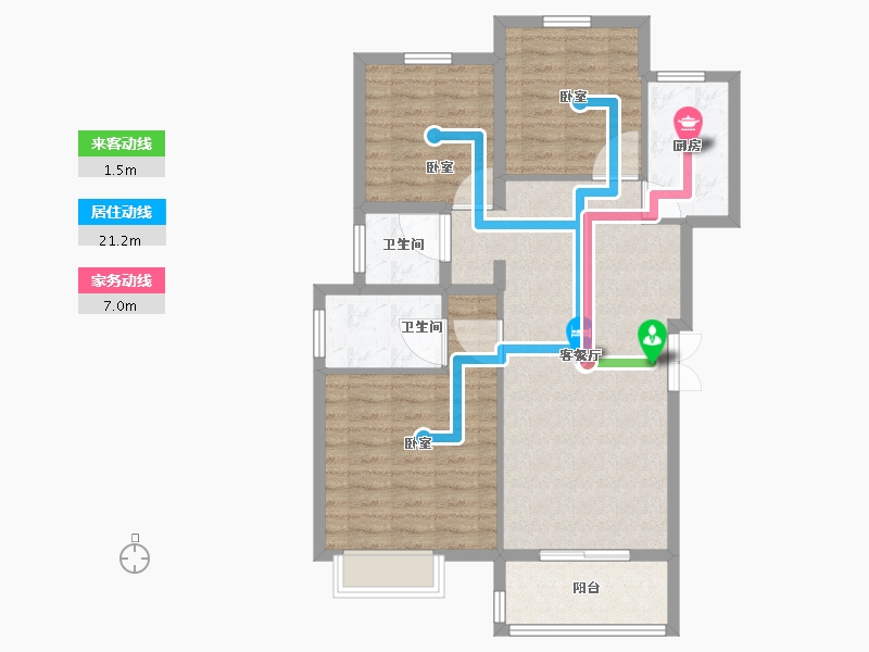 浙江省-嘉兴市-宝城都市-88.01-户型库-动静线