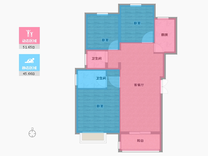 浙江省-嘉兴市-宝城都市-88.01-户型库-动静分区