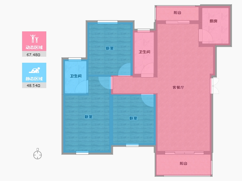 浙江省-嘉兴市-宝城都市-105.01-户型库-动静分区