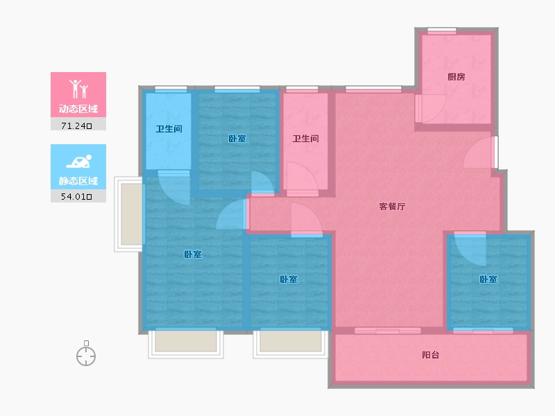 浙江省-温州市-瓯江国际新城-112.00-户型库-动静分区