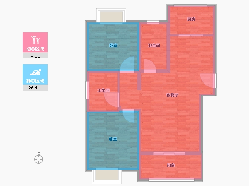 江苏省-镇江市-龙湾华府·中天府-82.00-户型库-动静分区