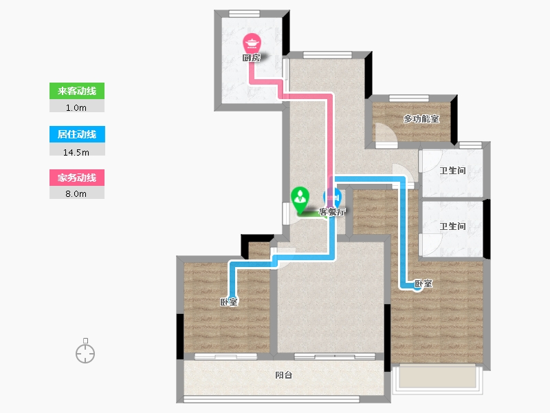 浙江省-杭州市-大家栖溪-89.31-户型库-动静线