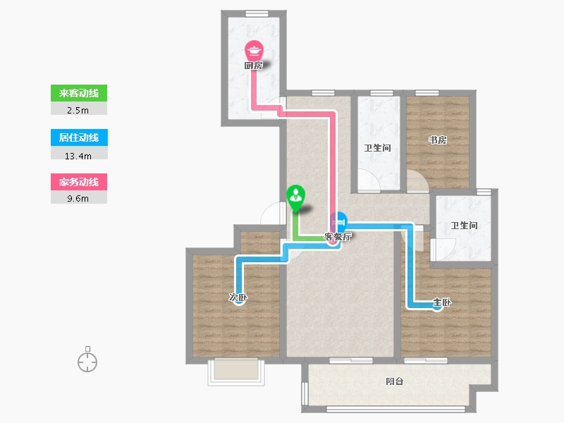 山东省-青岛市-联谊枫林小镇-106.61-户型库-动静线