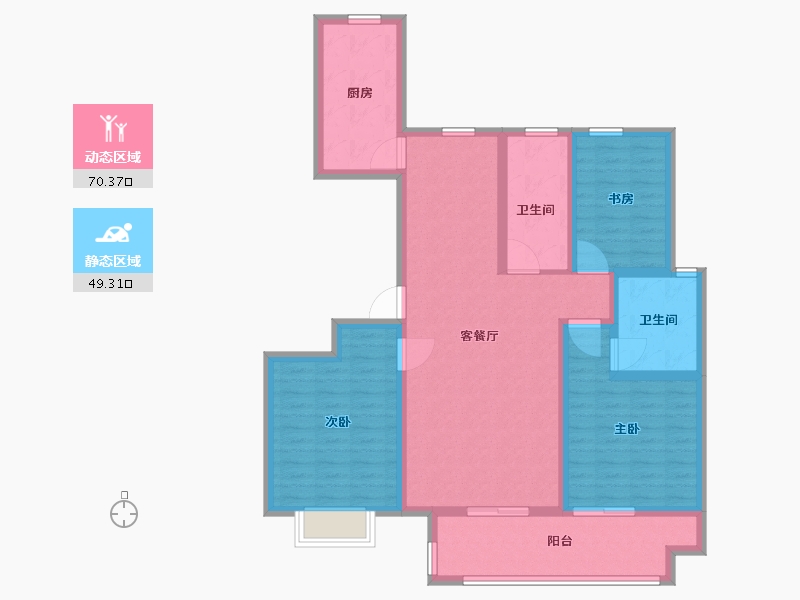 山东省-青岛市-联谊枫林小镇-106.61-户型库-动静分区