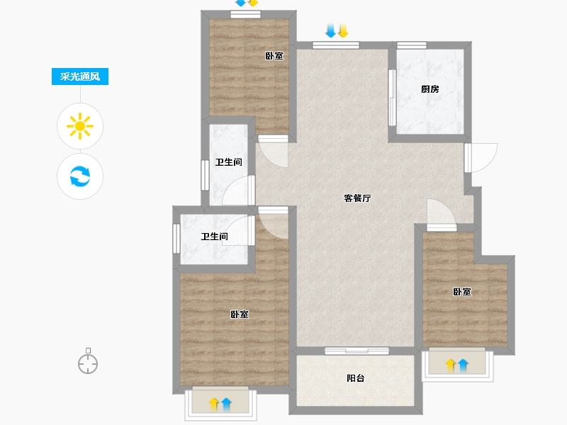 浙江省-温州市-瓯江国际新城-92.01-户型库-采光通风