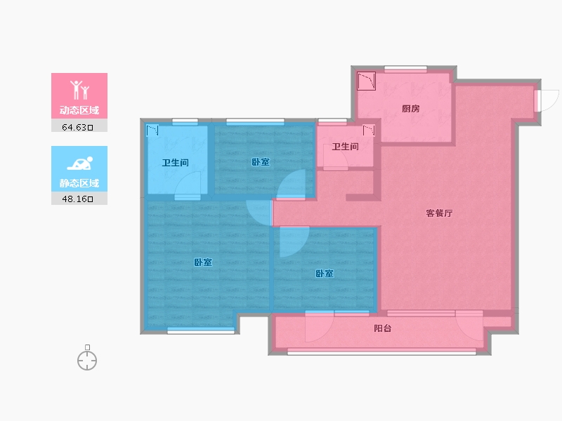 山东省-滨州市-滨州天泰·公园壹号-100.00-户型库-动静分区