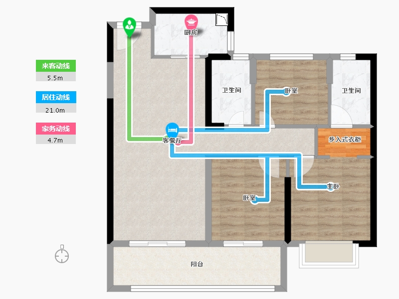 福建省-泉州市-保利世茂香槟云城-85.99-户型库-动静线