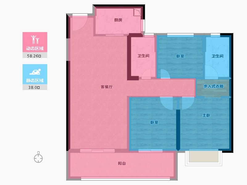 福建省-泉州市-保利世茂香槟云城-85.99-户型库-动静分区