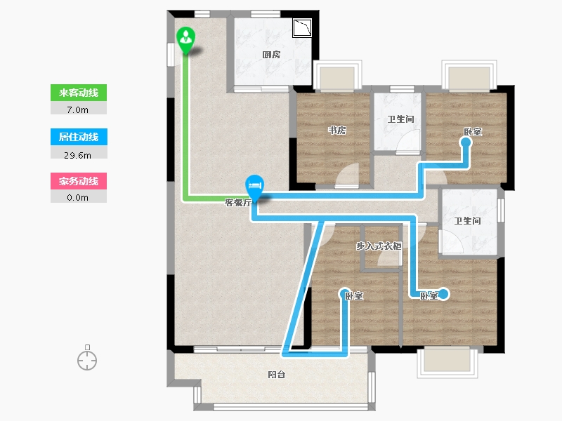 福建省-龙岩市-融创玖峯台-107.00-户型库-动静线