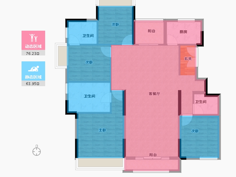 安徽省-滁州市-珠江翰林雅院-127.00-户型库-动静分区